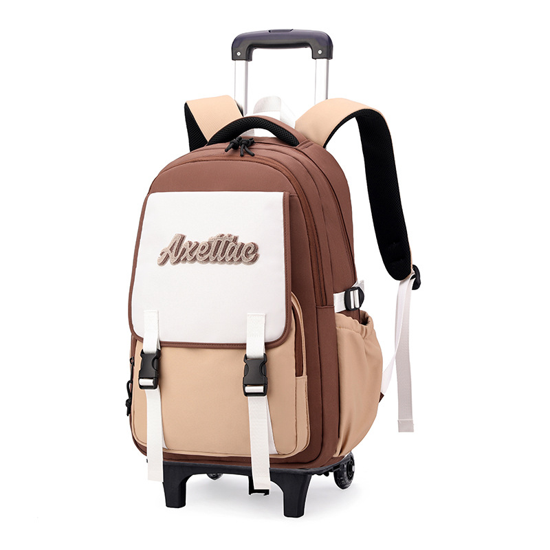 Peces naturales 2024 nueva mochila de tirón de gran capacidad de seis ruedas de escalada de escaleras mochila de doble propósito mochila de estudiantes de primaria