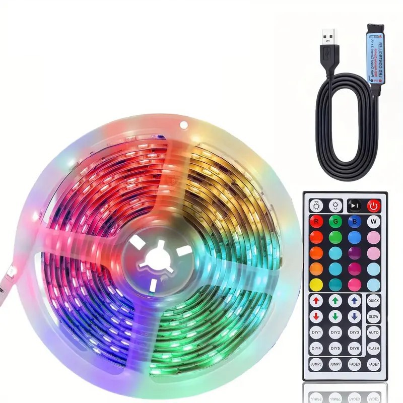 5050RGB conjunto de cinta de luz colorido 44 teclas inteligentes 5V de bajo voltaje LED TV de fondo atmósfera inteligente control remoto image 6