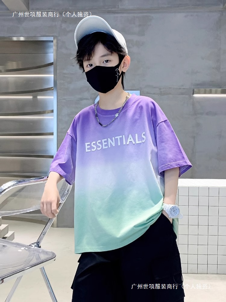 Boys Short-Sleeved T-Shirt Summer Wear 2025 New Medium and Large Kidsren Half-Sleeved Summer Boys Pure Cotton Tops Kidsren's Wear Trendy Brand t