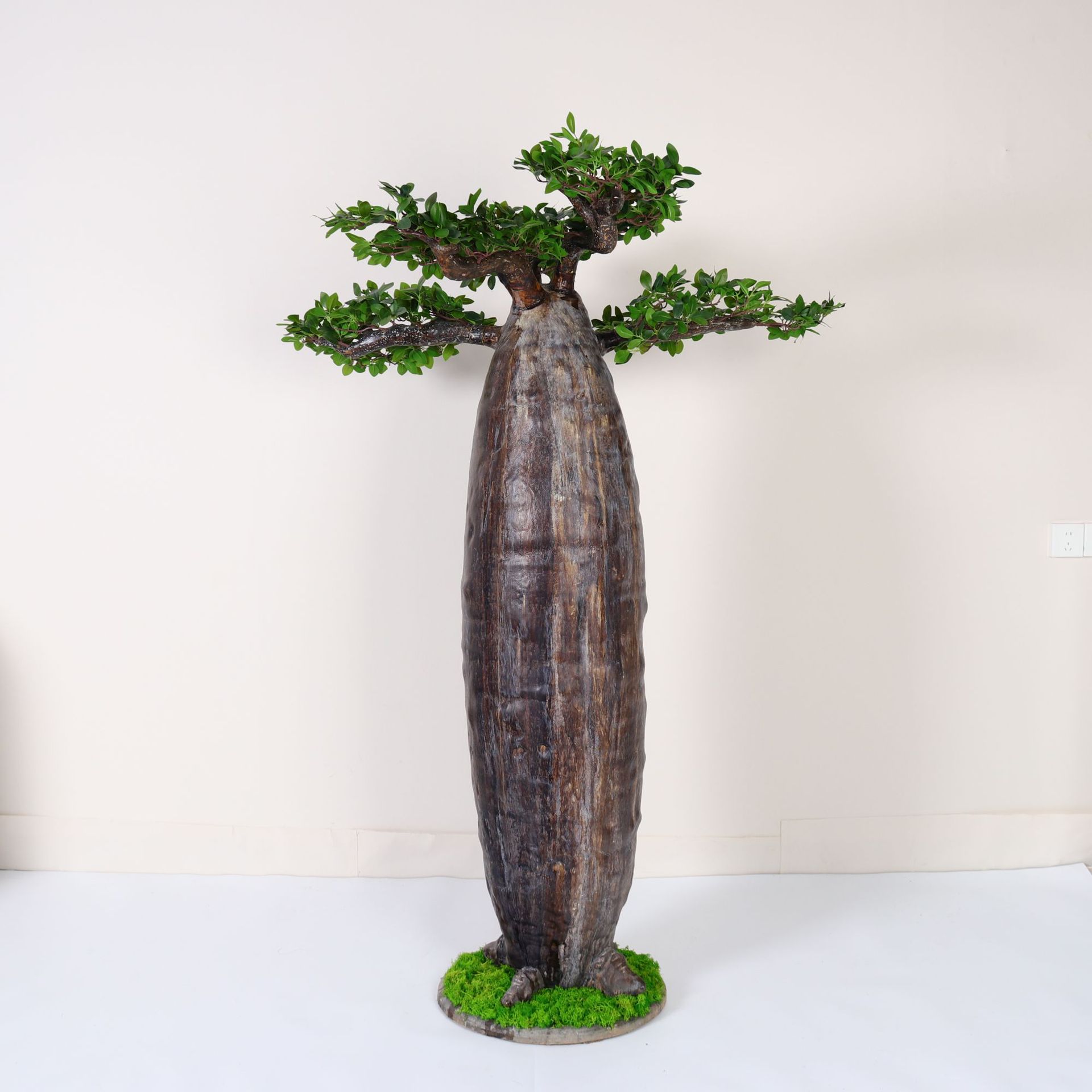 Simulación de plantas verdes, baobab en maceta, árbol falso artificial, decoración de piso grande, decoración de paisaje, planta de desierto tropical