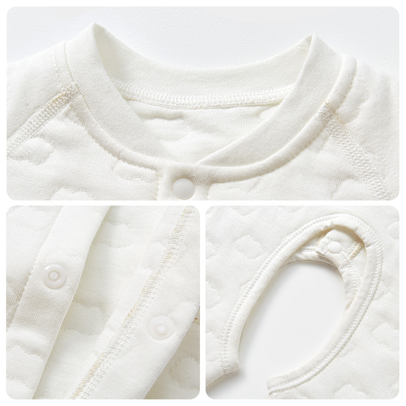 Ropa de bebé recién nacido, primavera, otoño e invierno, hombres y mujeres, algodón puro, monos cálidos, mameluco, entrepierna abierta acolchada, ropa de otoño para bebés