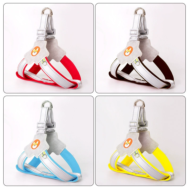 Новая шлейка для домашних животных, утолщенная двусторонняя взрывозащищенная шлейка, многоцветная дополнительная шлейка для собак со светоотражающими полосками