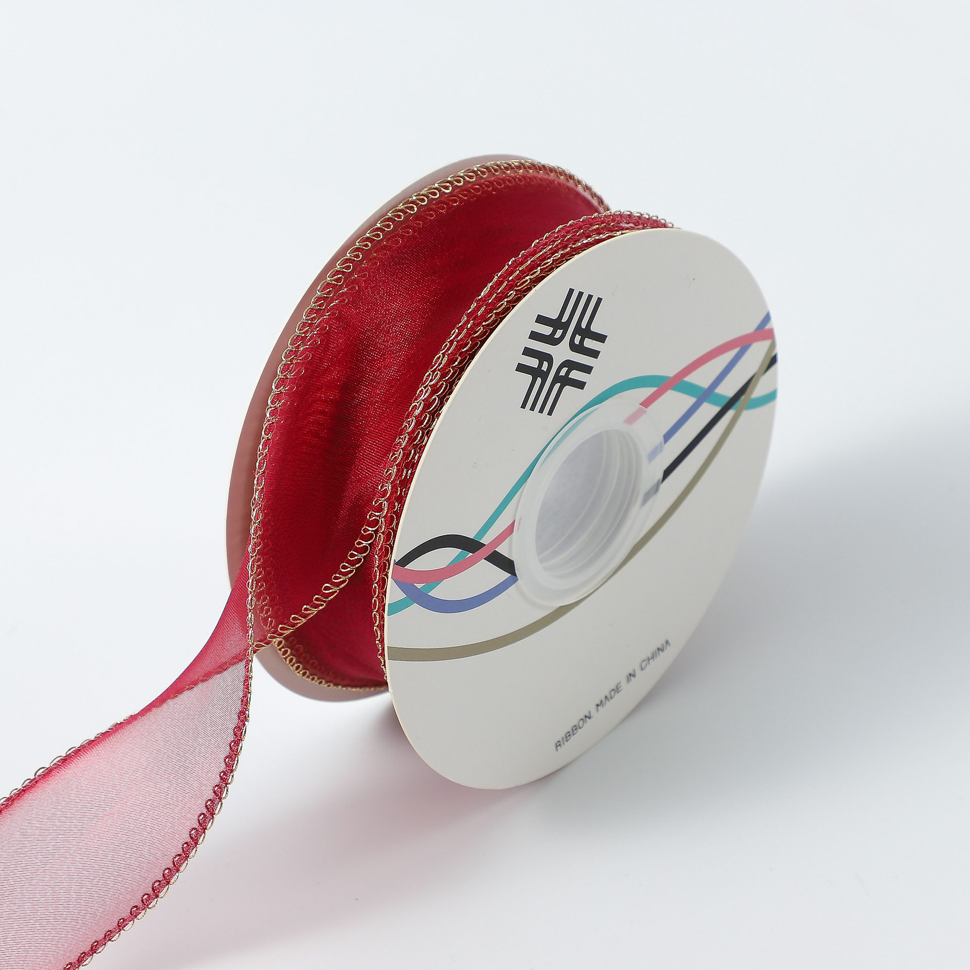 Venta al por mayor 4cm cinta borde dorado fishtail hilo flor cinta arco cinta decoración DIY tocado pastel de embalaje