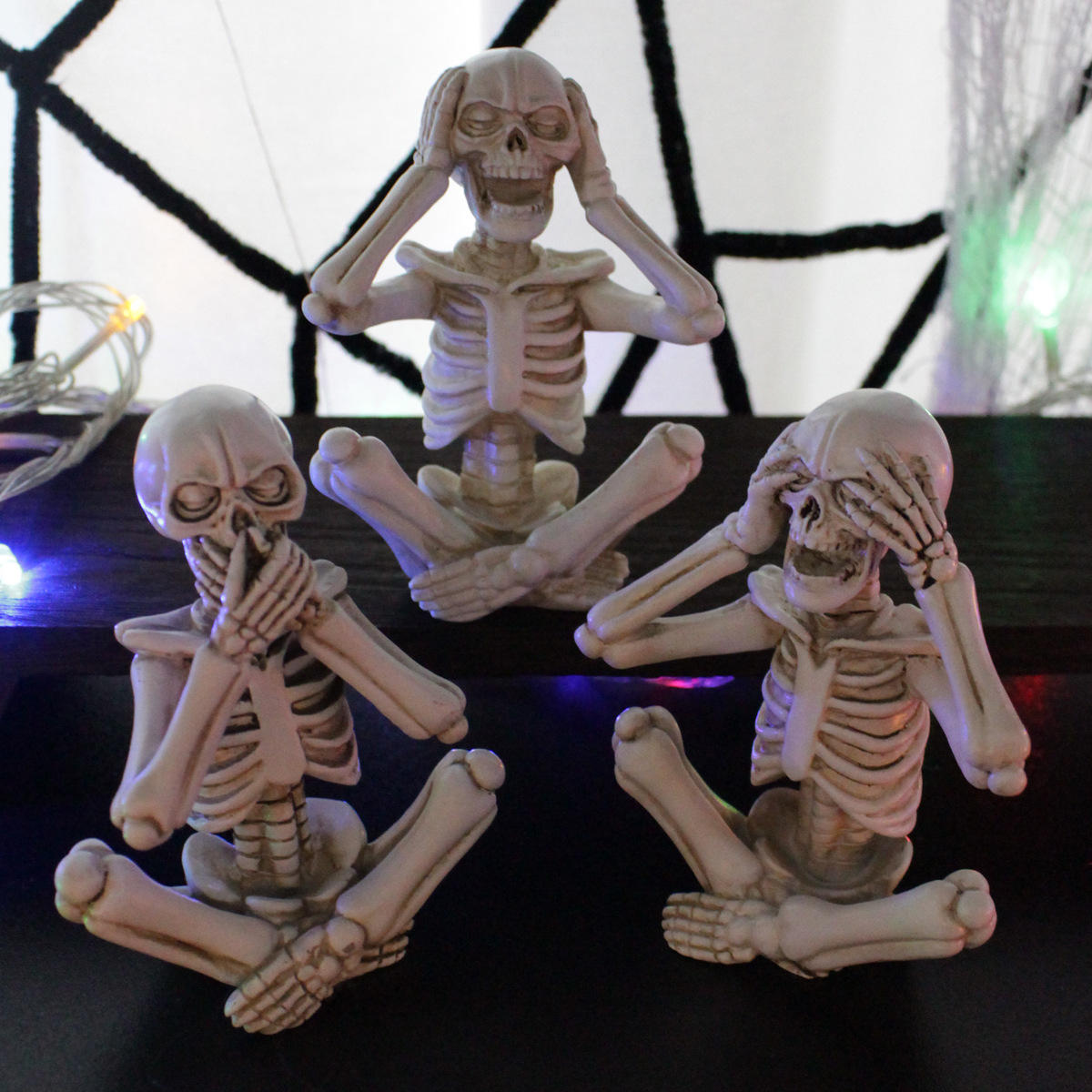 Halloween Decorative Skull Set Three Simulation Skull Props Ghost Festival Garden Skull Ornaments Three-Piece Skull Set