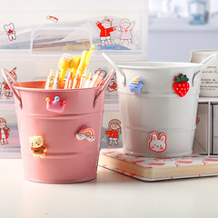 Creative pen holder, high-looking Internet celebrity student desktop storage box, makeup brush storage box, large-capacity iron storage basket