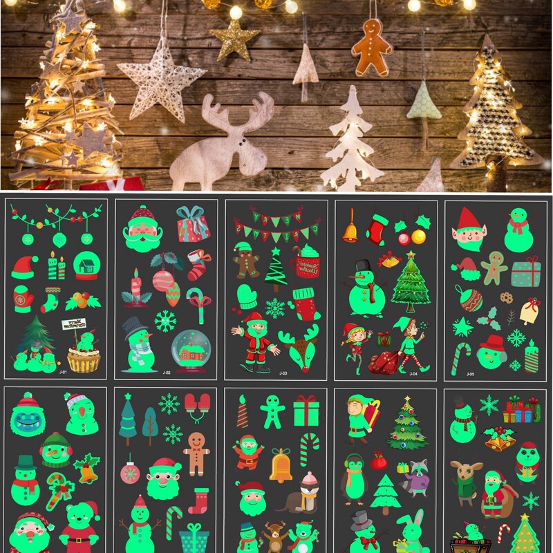 Amazon New Cartoon Christmas Luminous Tattoo Stickers Children's Party Fun Stickers Prom Luminous Stickers Amazon New Cartoon Christmas Luminous Tattoo Stickers Children's Party Fun Stickers Prom Luminous Stickers