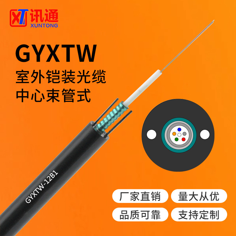 Gyxtw-4B1 Optical Fiber Cable Single-Mode 4-Core Armored Optical Cable 4-Core Single-Mode Optical Cable Bundled Tube-Type Optical Fiber Optical Cable