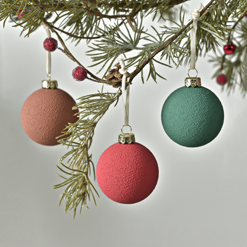 越境創意クリスマスボール植毛質感ボールクリスマス装飾クリスマスクリスマスツリー装飾ストラップクリスマス用品|undefined