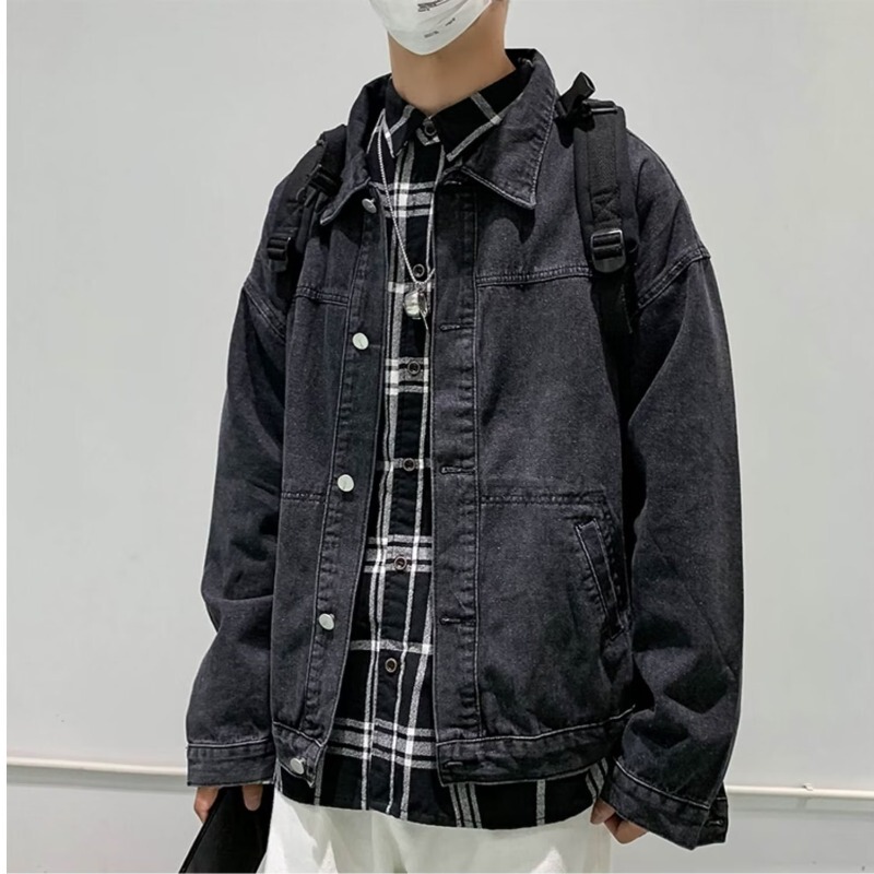 2024 Spring and Autumn New Denim Jacket Men's Handsome Loose Fashionable Brand Couple's Jeans Fashionable Hong Kong Style Jacket 2024 Spring and Autumn New Denim Jacket Men's Handsome Loose Fashionable Brand Couple's Jeans Fashionable Hong Kong Style Jacket