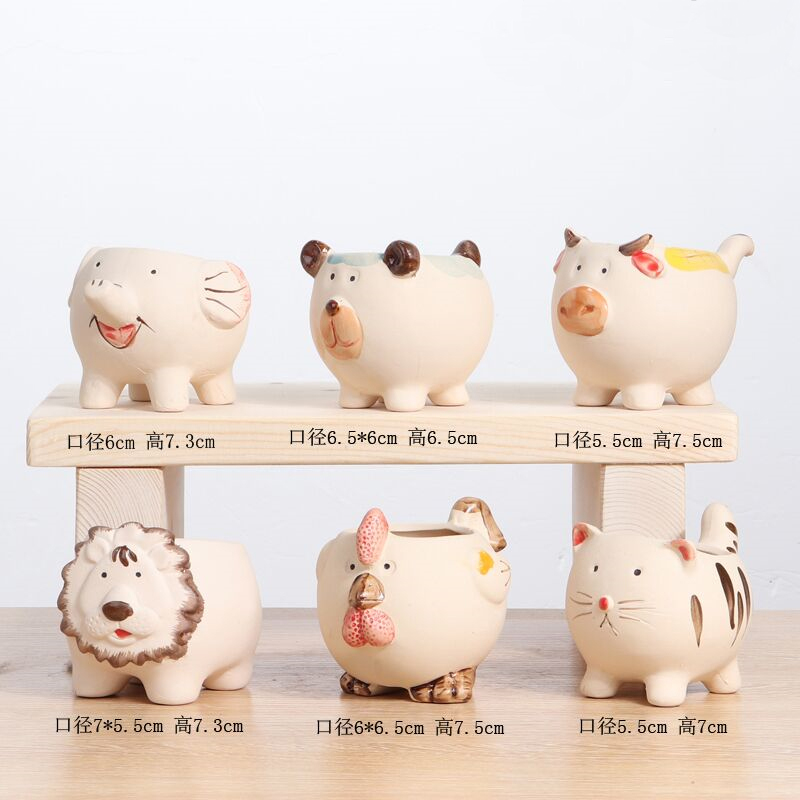 세라믹 - 6개의 귀여운 애완동물 만화 세계 - 조합