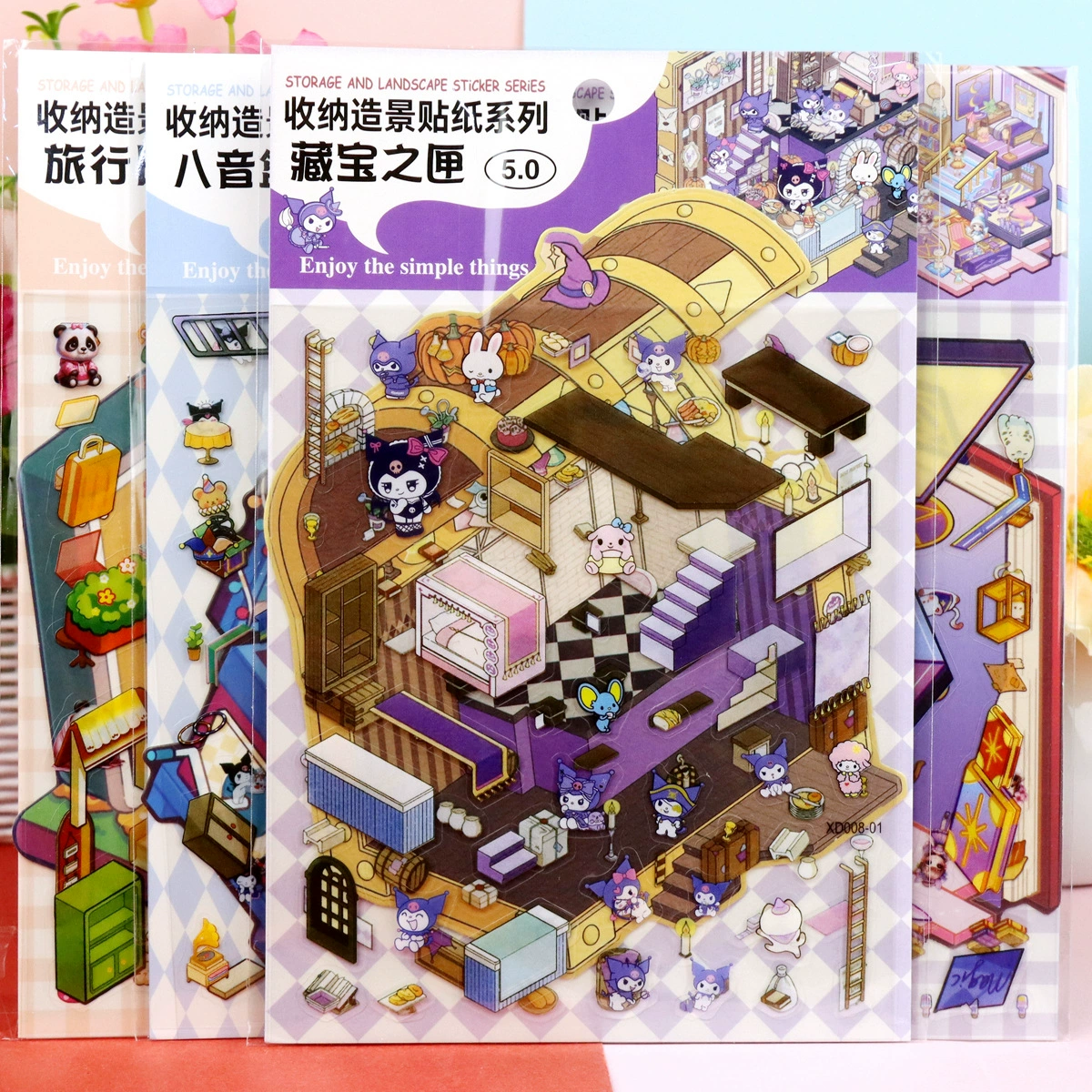 Sanrio Panda детский мультфильм распаковать наклейку для ландшафта креативная миниатюрная сцена коллаж DIY стерео ручная наклейка