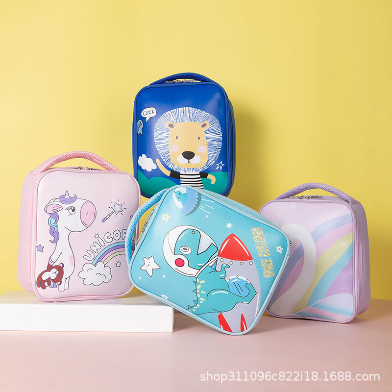 Spot new cartoon dinosaur children's insulated lunch bag light and easy to carry student portable lunch bag spot log