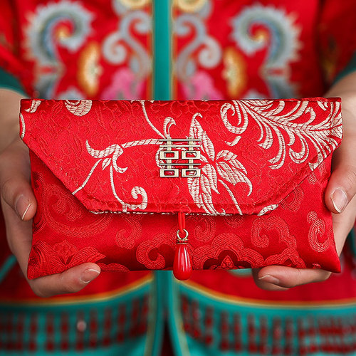 Wedding celebration special red envelope 2024 new style personalized creative ten thousand yuan changed red envelope cloth art red envelope bag