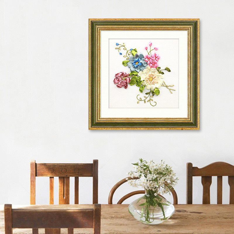 Bordado a mano DIY cinta bordado colgante pintura principiante bordado punto de cruz sala de estar pintura decorativa Lu bordado niños pequeña pintura colgante