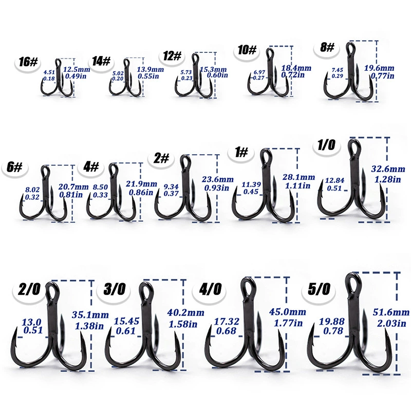 Specializing in Da Wulu Aya Four times to strengthen the three hook high -carbon steel with pouring spines blood groove 4X bold thread diameter three -claw hook