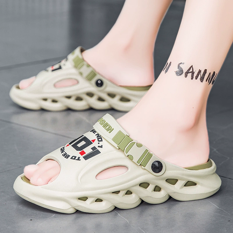 Мужские летние новые противоскользящие тапочки для вождения, спорта и отдыха, пляжные сандалии на мягкой подошве.