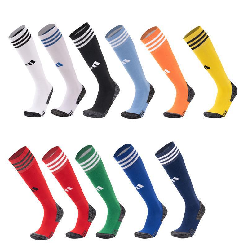 T24 Three-Bar Long Breathable Towel Socks for Football, Adult Over-The-Knee Training, Children's Professional Non-Slip Socks