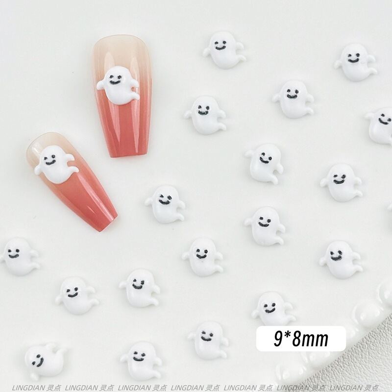 Cute Mini Halloween Little Ghost Nail Art Accessories Funny Little Ghost Wearable Nail Accessories Earring Patch Cute Mini Halloween Little Ghost Nail Art Accessories Funny Little Ghost Wearable Nail Accessories Earring Patch