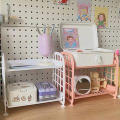 High-looking desktop storage rack ins style multi-layer dormitory storage bookshelf computer office storage rack wholesale