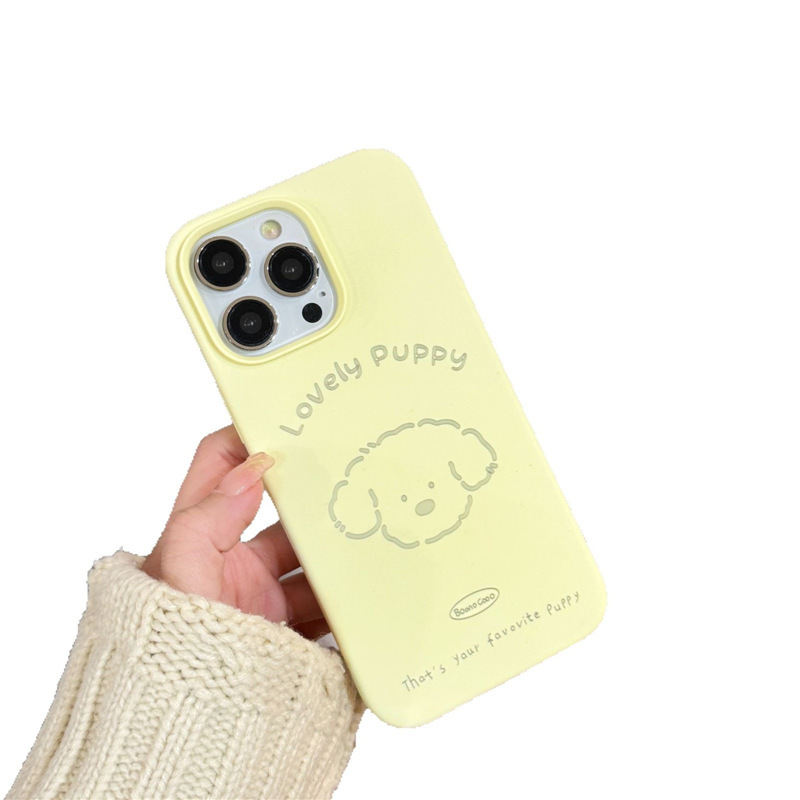 适用iPhone16ProMax液态字母小狗手机壳苹果15大孔肤感防摔手机壳|undefined