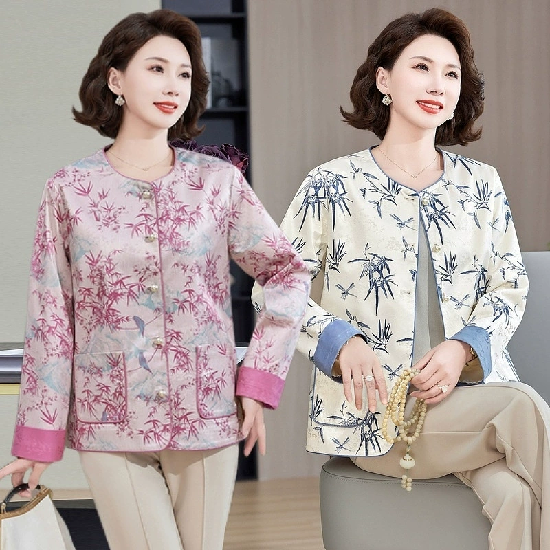 2025 новый легкий роскошный национальный жаккардовый пиджак с принтом элегантный темпераментный кардиган топ новая мама куртка