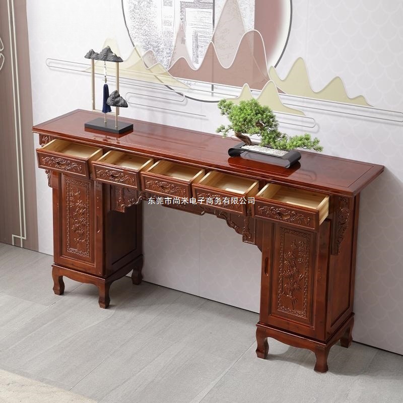 全实木供桌供台中式神台佛台家用佛柜佛桌2米中堂实木雕花柜老人