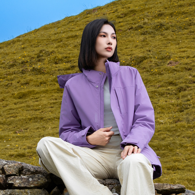 Ropa de asalto para mujeres a prueba de viento impermeable 3 - en - 1 pluma de color sólido herramientas a prueba de frío chaqueta de montaña hombre image 10