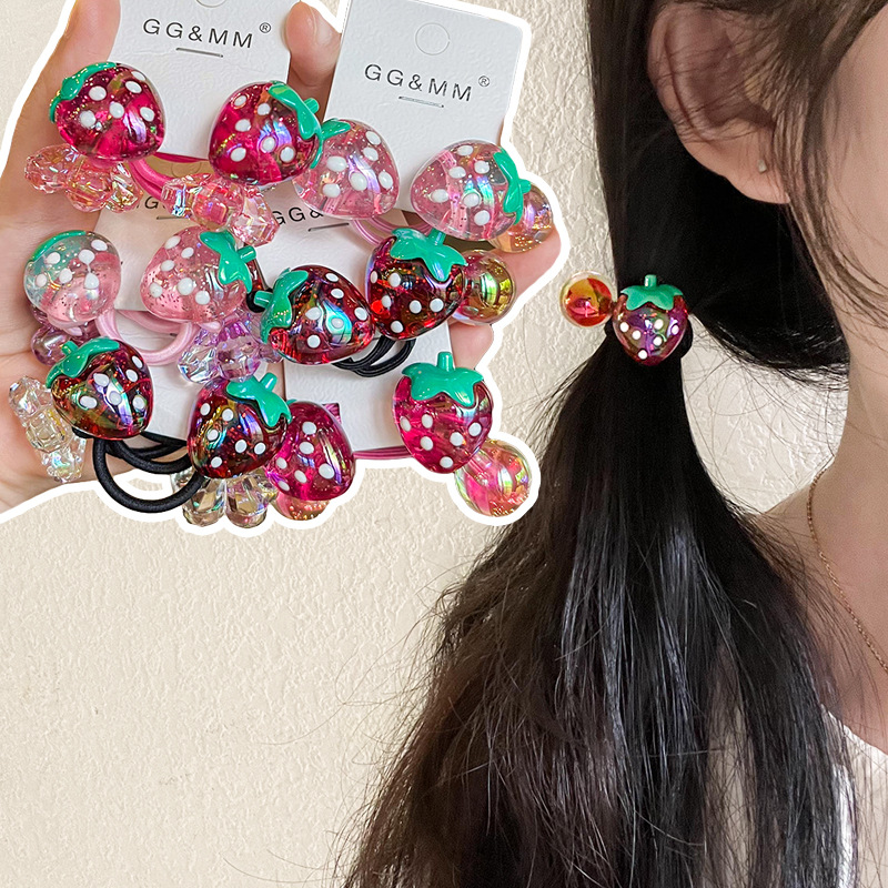 Cute Style Cute Kid'S Strawberry Arylic Hair Tie