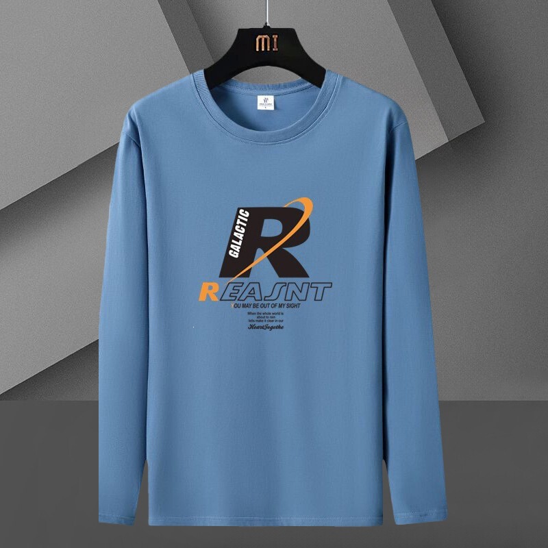 Direct from the manufacturer, new spring/autumn versatile plus-size men's trendy round-neck long-sleeve autumn T-shirt, casual top, sweatshirt Direct from the manufacturer, new spring/autumn versatile plus-size men's trendy round-neck long-sleeve autumn T-shirt, casual top, sweatshirt