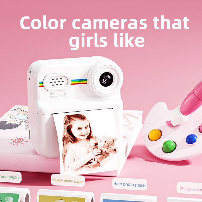 HDデジタルカメラ、フロントとリアのデュアルカメラ、子供用カメラ、サーマルカラープリントカメラ、楽しいポラロイドカメラ|undefined