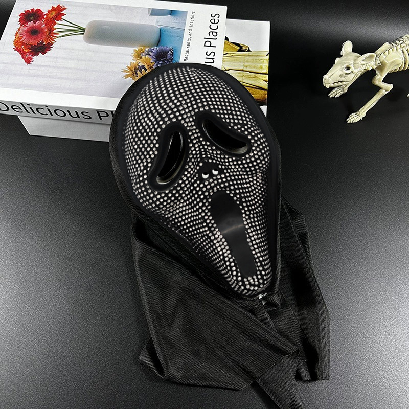 Halloween nuevo fantasma muñeca muñeca grita disfraces de baile accesorios con taladro cráneo muñeca cabeza cubierta