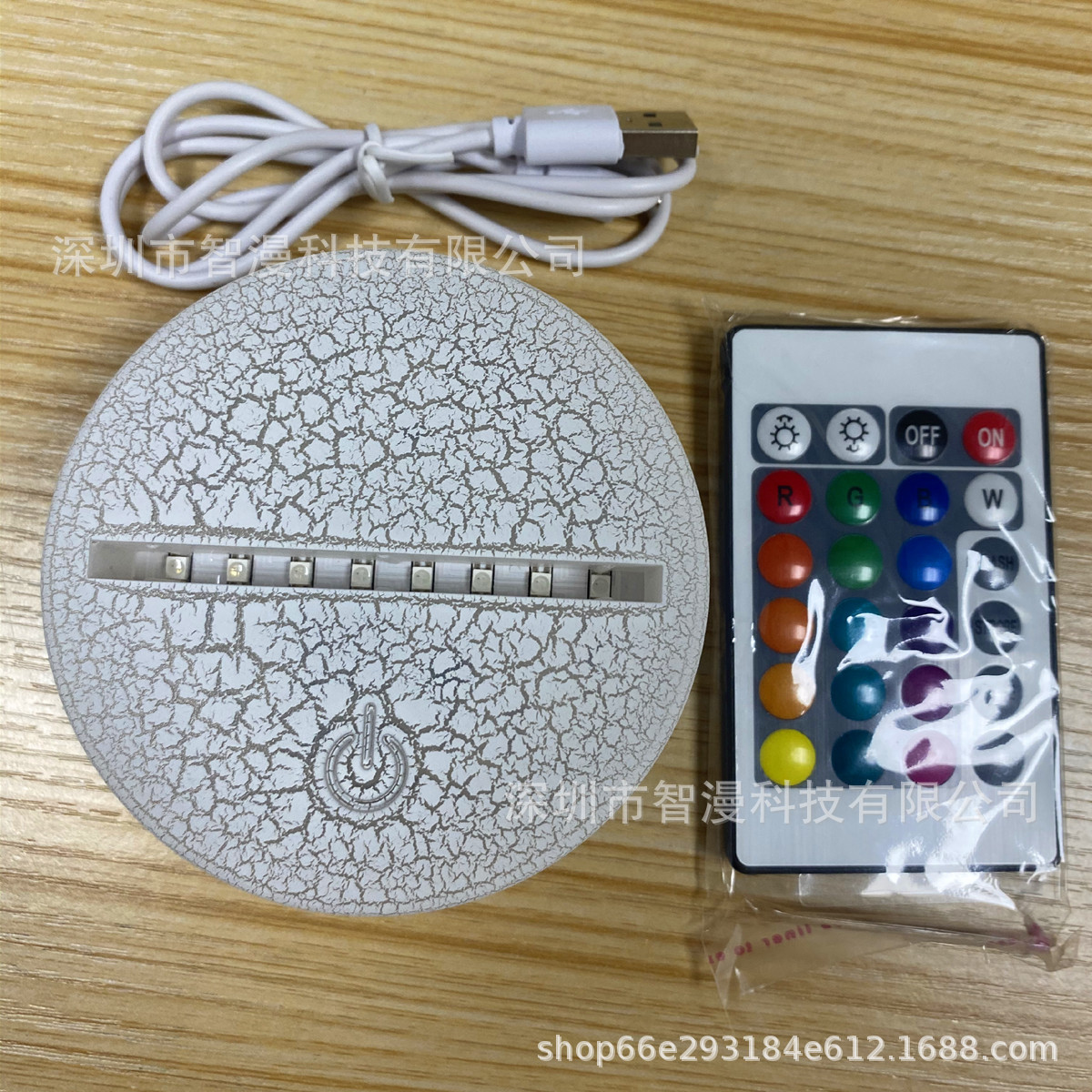 Base de luz nocturna nueva base de carga USB creativo control remoto táctil 3D noche luz LED lámpara de mesa base