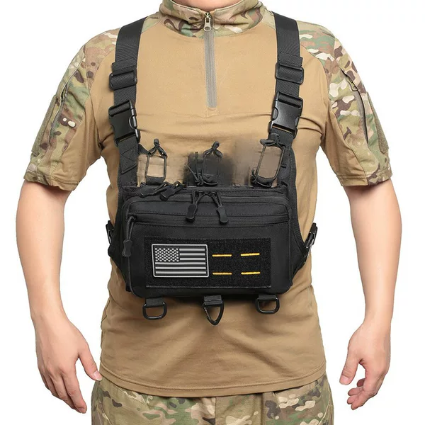 Amazon's New Tactical Chest Bag Fashionable Outdoor Sports Vest Men's Outdoor Sports Chest Hanging Running Vest Bag