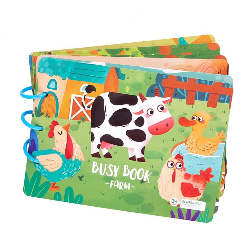 Bebé de madera Ilustración animal ayudas para la enseñanza cognitiva niños hechos a mano educación temprana entre padres e hijos juguetes educativos interactivos libro de pasta image 7