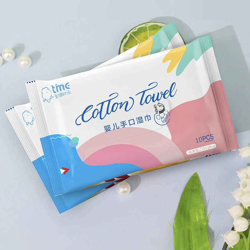 Большое количество в наличии 10 шт. детские салфетки для рук небольшой пакет портативные очищающие мягкие салфетки Заводская цельная доставка