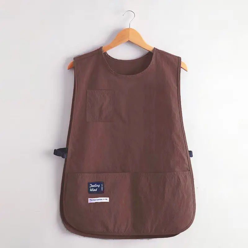 Delantal de cocina para el hogar coreano, ropa de trabajo de cafetería resistente a las salpicaduras, chaleco transpirable, cintura de estilo grande, unisex