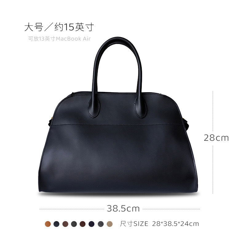 TheRow Tote, Margaux 15, bolso de cuero de seda de alta calidad, bolso de gran capacidad, bolso de viaje, bolso de mano