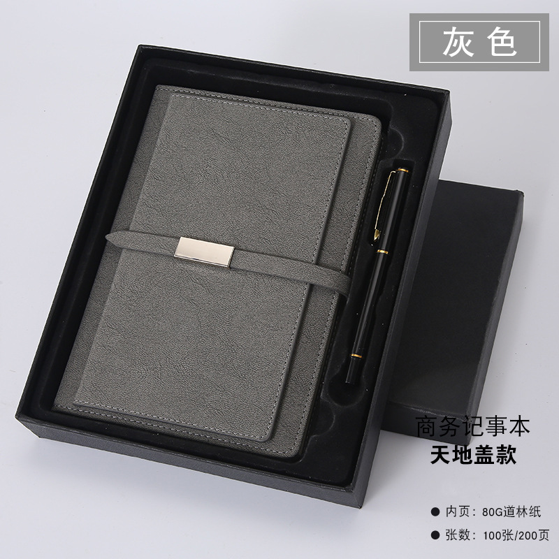 A5 hebilla de negocios tarjeta de visita cuaderno de cuero PU cuaderno de reunión caja de regalo logotipo personalizado
