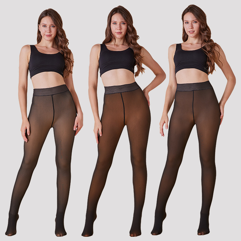 Autumn and Winter Tk High-Quality Leggings, Skin-Friendly, Fleece-Lined, Thickened, One-Line Crotch, Cross-Border Women's Warm Outerwear, Plus-Size Pantyhose