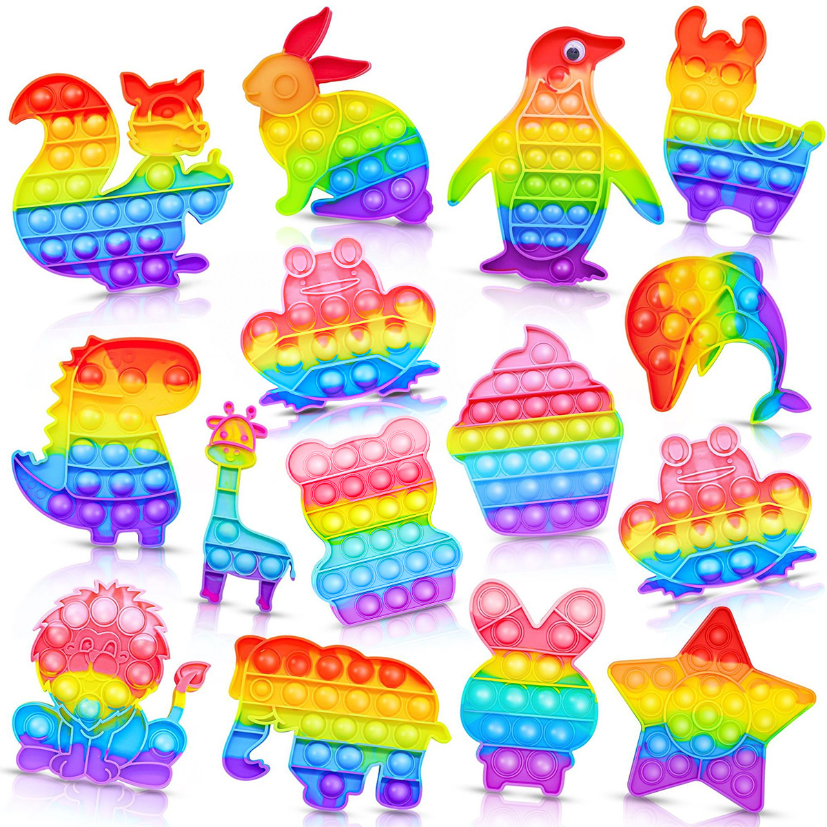 Rainbow Rodent Pioneer Decompression Silicone Toy Macaron Color Rodent Pioneer Bubble Toy