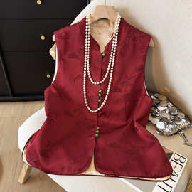 mmc1092本命年花色大红马2026新中式双面穿国风新年上衣马甲外套