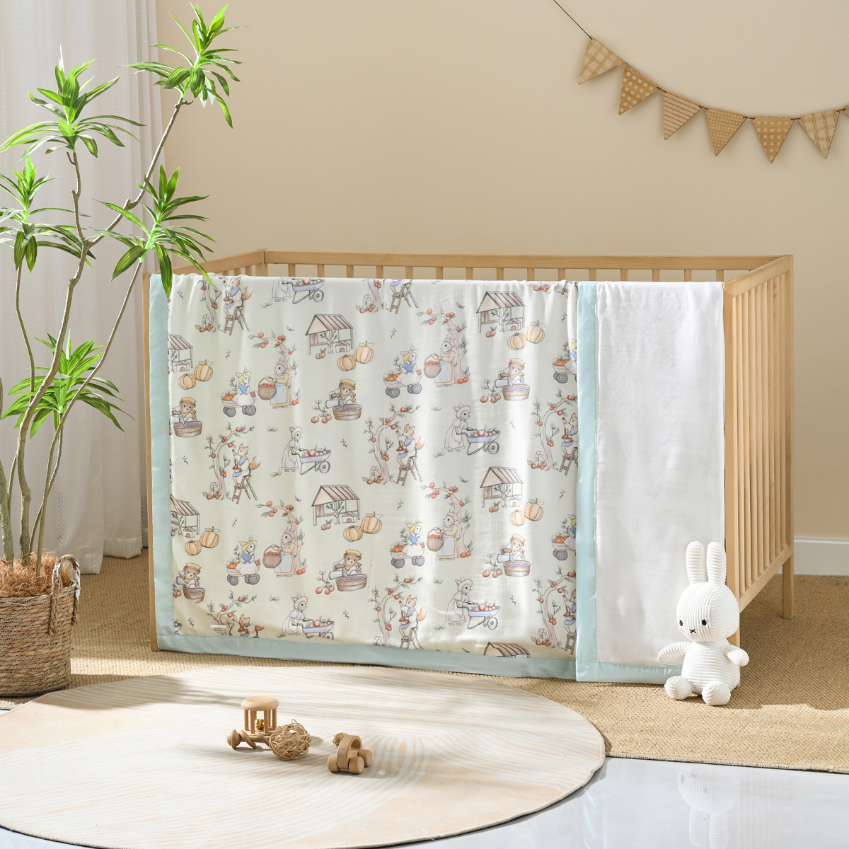 S-210 거즈4단 어린이이불 120*150(항균천주)-앨리스팜