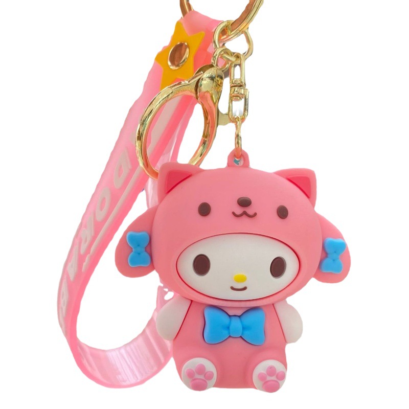 Nueva historieta Sanrio abrazo llavero coolomi muñeca mochila pareja coche Hello Kitty adornos regalo