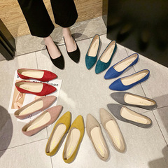 Women's Flat Shoes 2024 Spring and Autumn New Korean Style One-Piece Slides Women's Low-Top Simple Pointed-Toe Shoes