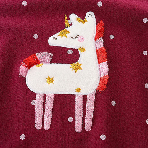 European and American Style Girls' Long-Sleeve Sweatshirt Autumn New Embroidered Children's Sweatshirt Medium Kids Hoodie One-Time Shipping