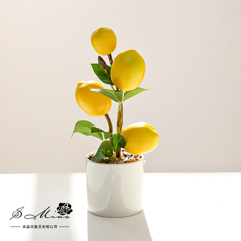 Flores falsas frutas pastorales de alta calidad pequeñas flores de bonsai de simulación de moda decoración creativa plantación verde artificial simulación de maceta