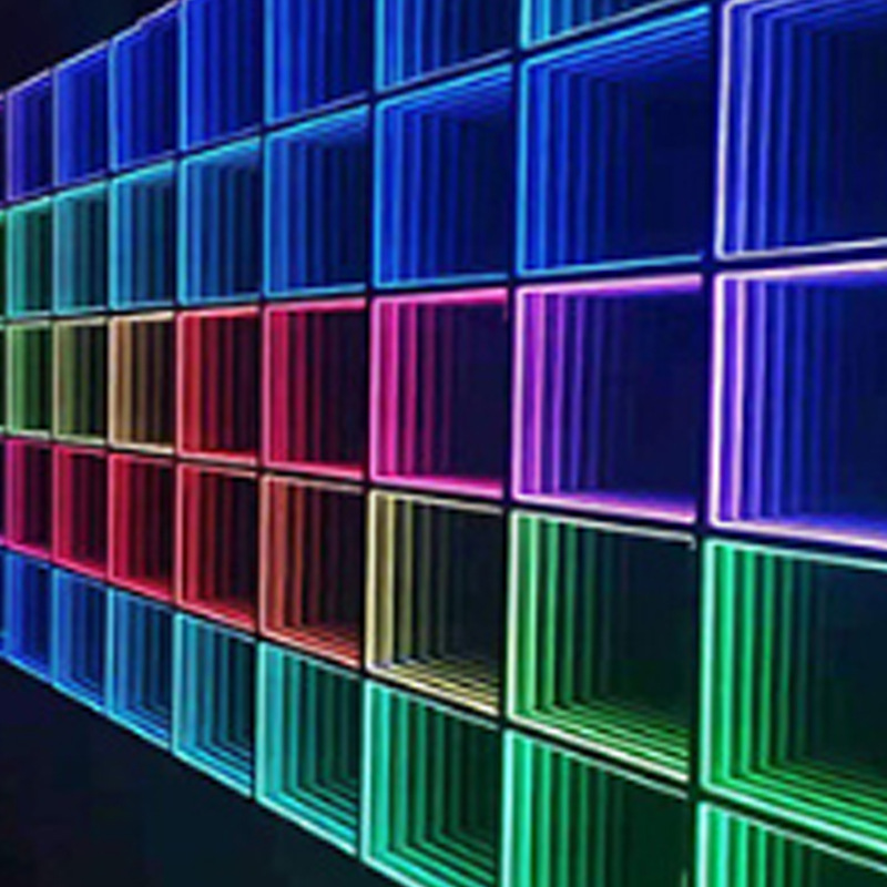 Lámpara de escenario Abyss Floor Tile espejo colorido 3D Floor Lighting Glass Tempered Floor Light