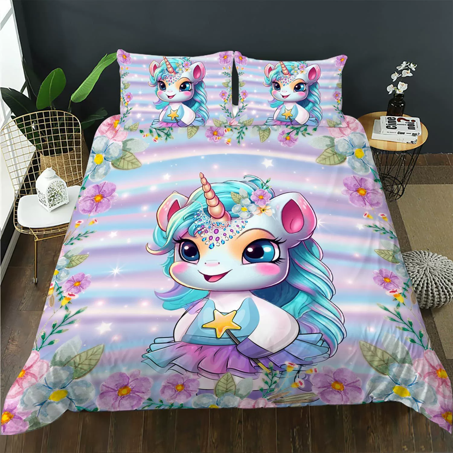 Кросс-бордерное постельное белье, трехкомпонентное одеяло, наволочка, аниме, маленький динозавр, мультяшная цифровая печать, оптовая продажа на Amazon