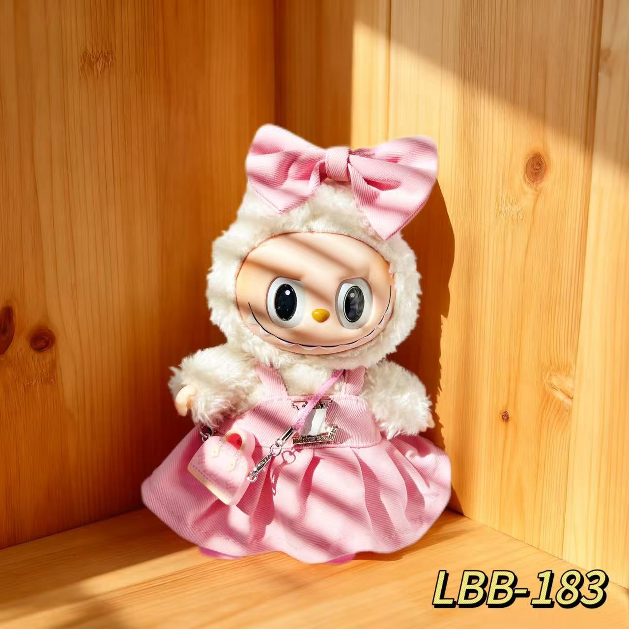 Solo 17cm de tela de seda de peluche de marca una, dos y tres generaciones de ropa de muñeca de tela de labu muñeca en un conjunto de falda image 16