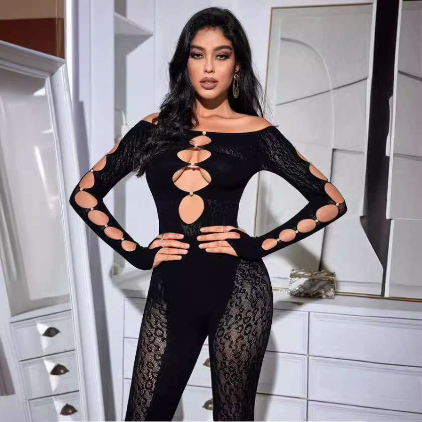 DY-017 европейский и американский ночной клуб стиль сексуальный обтягивающий блестящий жемчужный комбинезон модный большой размер